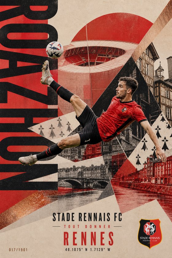 Affiche POSTYOURMOOD Stade Rennais FC en style moderne premium