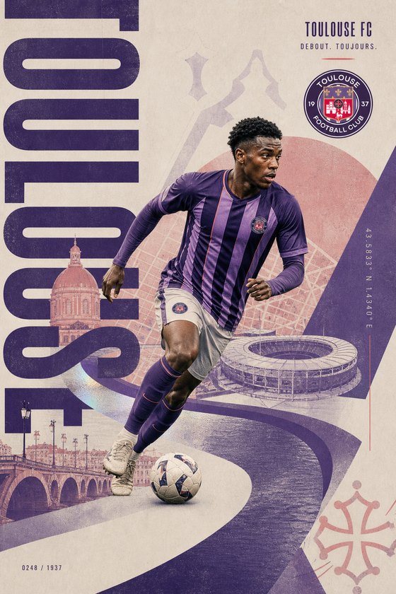 Affiche POSTYOURMOOD Toulouse FC en style moderne premium