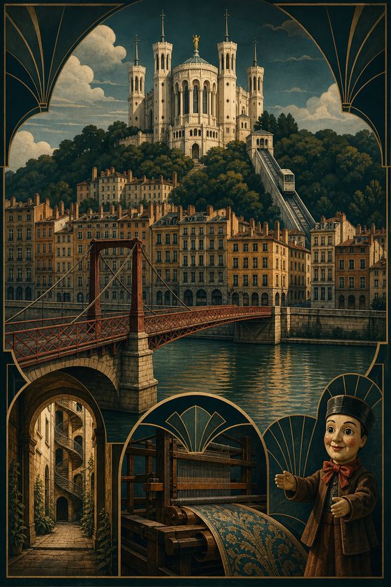 Affiche de Lyon en style art deco — collection POSTYOURMOOD