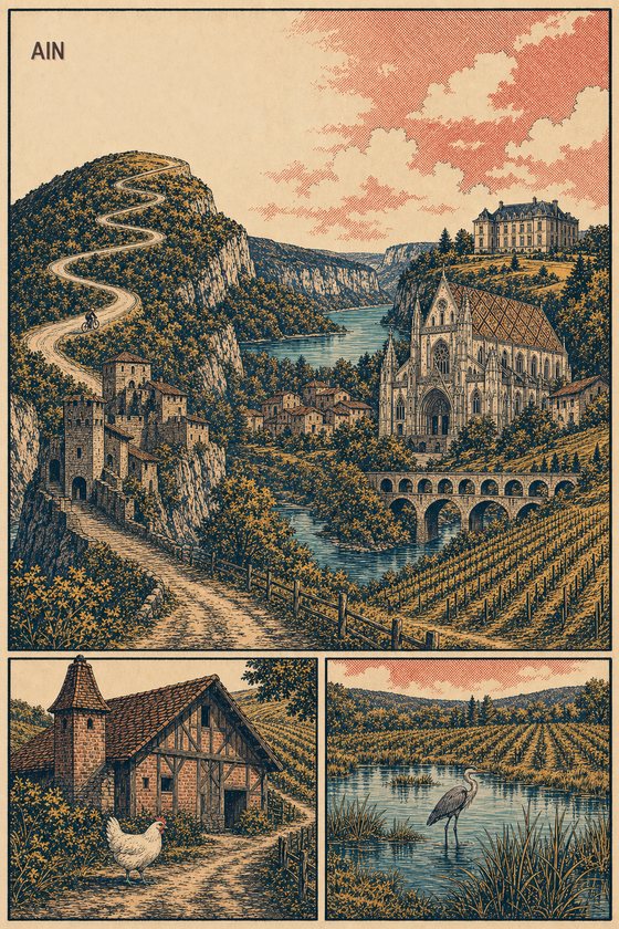 Affiche roman graphique — collection regions departements POSTYOURMOOD