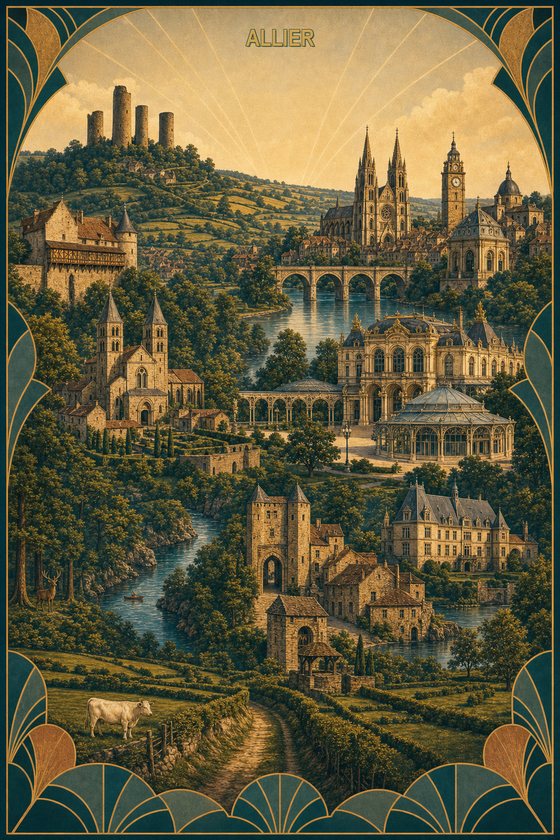 Affiche art deco — collection regions departements POSTYOURMOOD