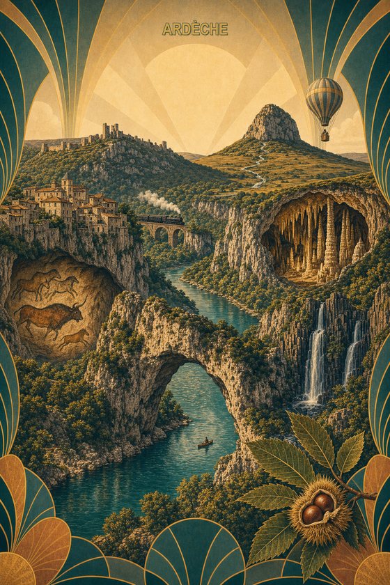 Affiche art deco — collection regions departements POSTYOURMOOD