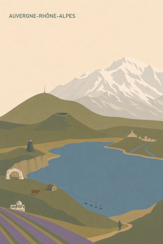 Affiche minimaliste — collection regions departements POSTYOURMOOD