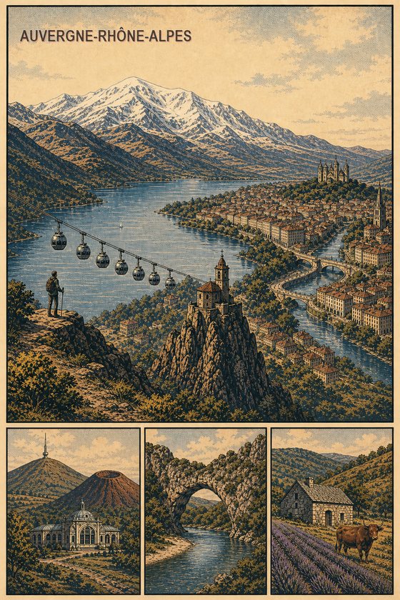 Affiche roman graphique — collection regions departements POSTYOURMOOD