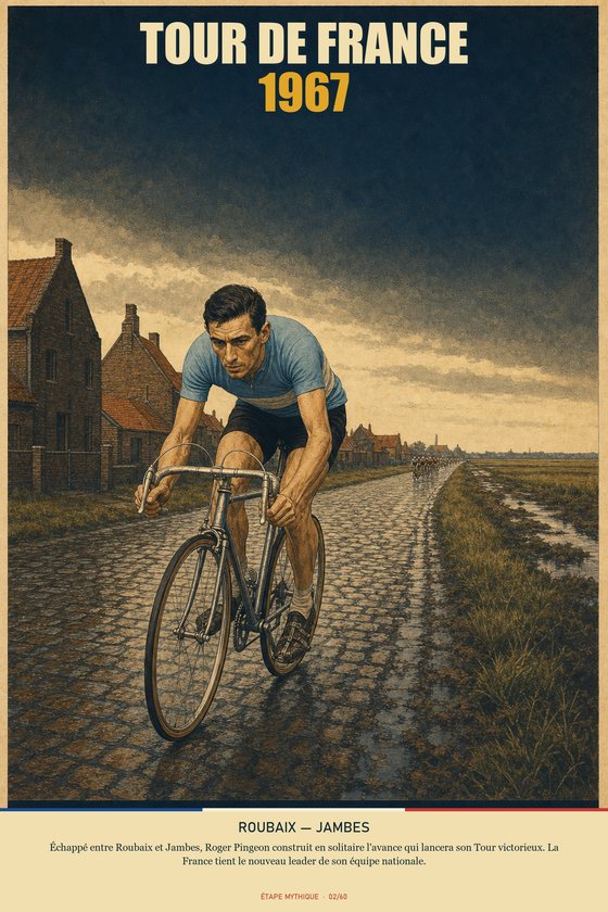 Affiche POSTYOURMOOD Tour de France 1967, étape Roubaix vers Jambes