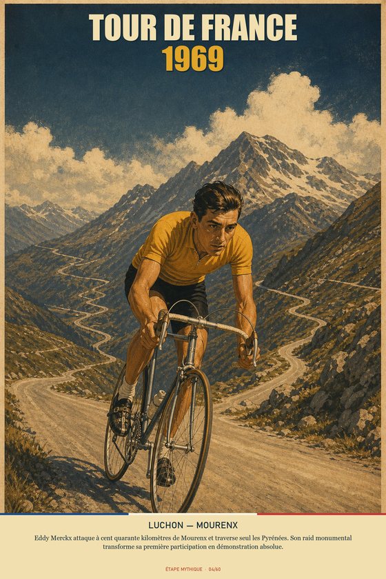 Affiche POSTYOURMOOD Tour de France 1969, étape Luchon vers Mourenx