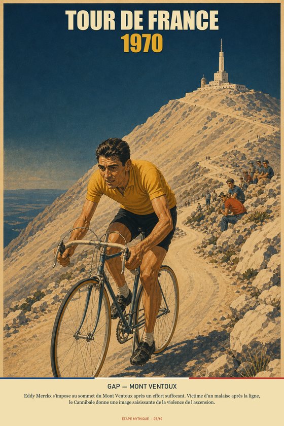 Affiche POSTYOURMOOD Tour de France 1970, étape Gap vers Mont Ventoux