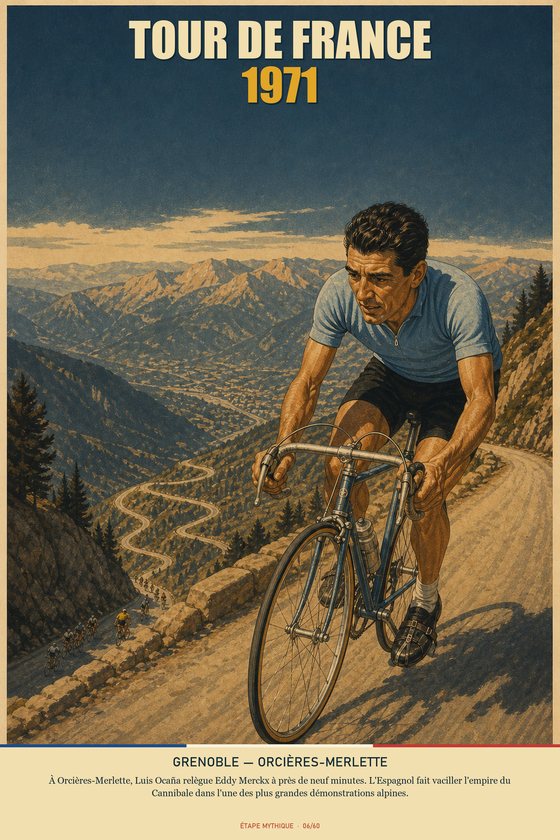Affiche POSTYOURMOOD Tour de France 1971, étape Grenoble vers Orcières-Merlette