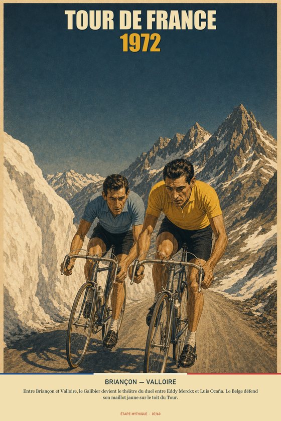 Affiche POSTYOURMOOD Tour de France 1972, étape Briançon vers Valloire