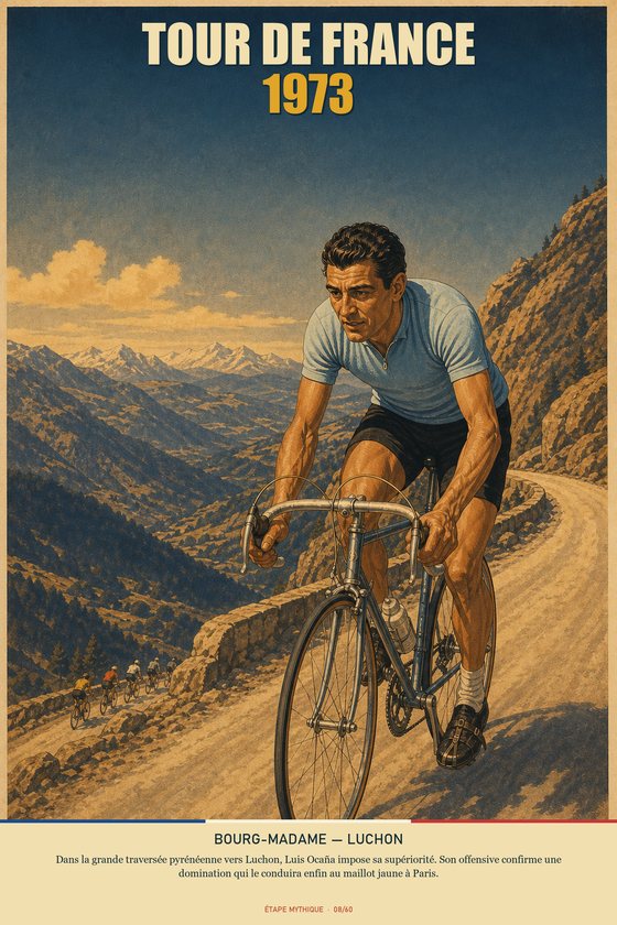 Affiche POSTYOURMOOD Tour de France 1973, étape Bourg-Madame vers Luchon