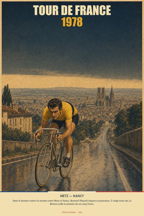 Affiche POSTYOURMOOD Tour de France 1978, étape Metz vers Nancy