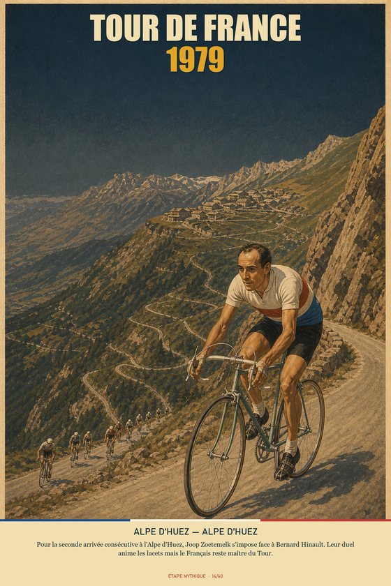 Affiche POSTYOURMOOD Tour de France 1979, étape Alpe d'Huez vers Alpe d'Huez