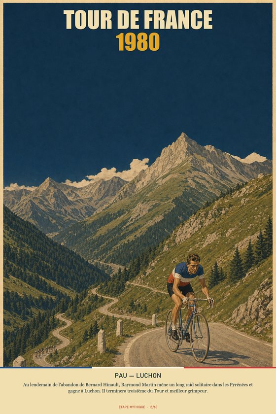 Affiche POSTYOURMOOD Tour de France 1980, étape Pau vers Luchon