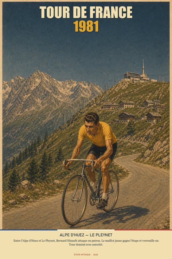 Affiche POSTYOURMOOD Tour de France 1981, étape Alpe d'Huez vers Le Pleynet