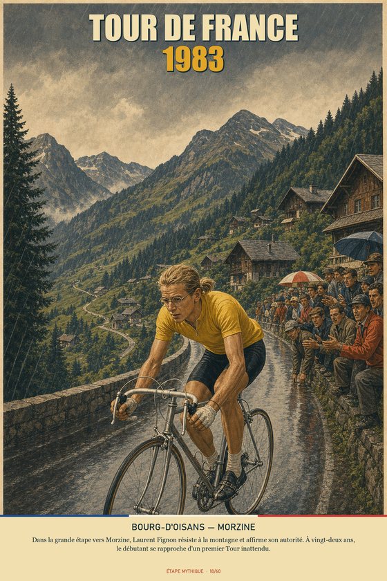Affiche POSTYOURMOOD Tour de France 1983, étape Bourg-d'Oisans vers Morzine