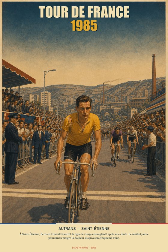 Affiche POSTYOURMOOD Tour de France 1985, étape Autrans vers Saint-Étienne