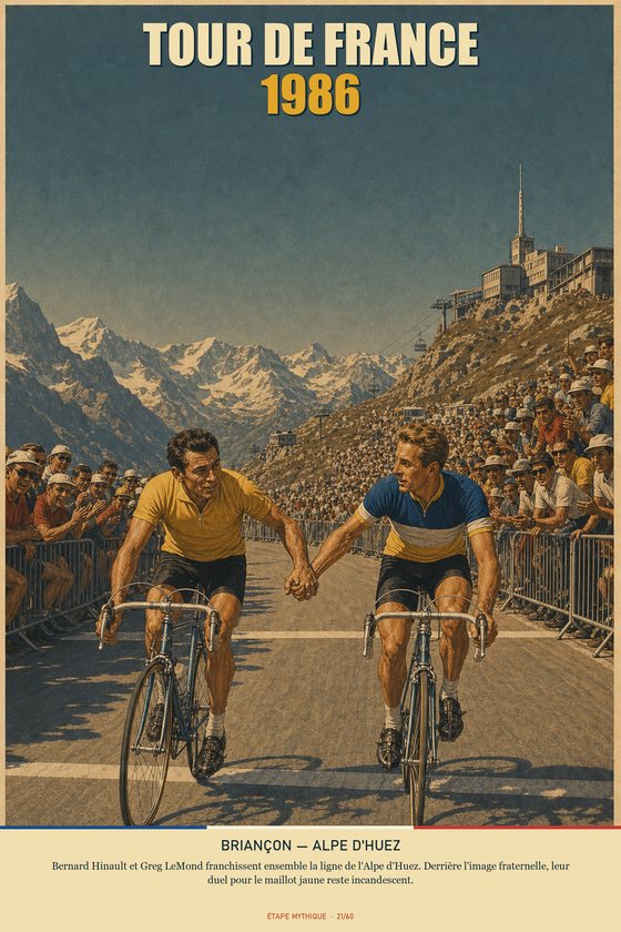 Affiche POSTYOURMOOD Tour de France 1986, étape Briançon vers Alpe d'Huez