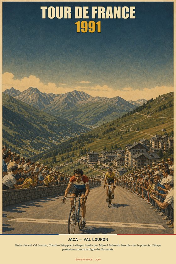 Affiche POSTYOURMOOD Tour de France 1991, étape Jaca vers Val Louron
