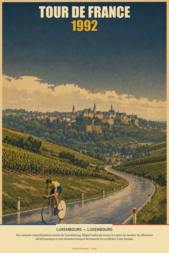 Affiche POSTYOURMOOD Tour de France 1992, étape Luxembourg vers Luxembourg