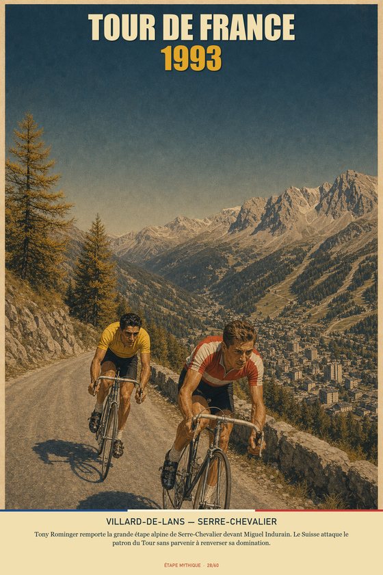 Affiche POSTYOURMOOD Tour de France 1993, étape Villard-de-Lans vers Serre-Chevalier