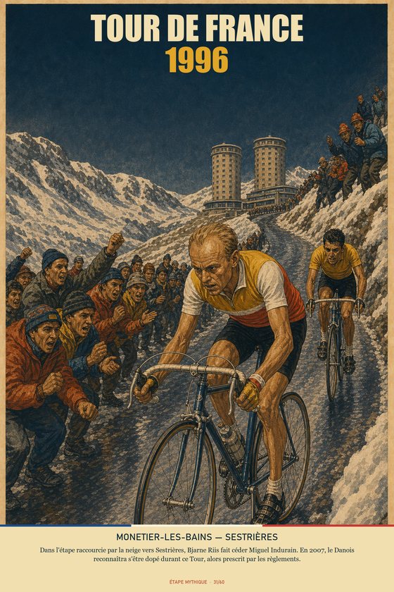 Affiche POSTYOURMOOD Tour de France 1996, étape Monetier-les-Bains vers Sestrières