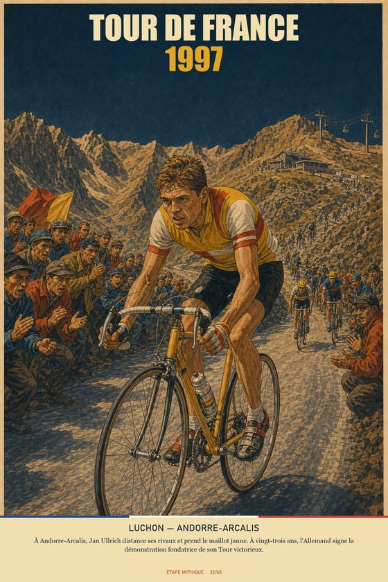 Affiche POSTYOURMOOD Tour de France 1997, étape Luchon vers Andorre-Arcalis