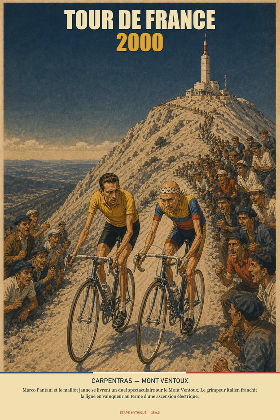 Affiche POSTYOURMOOD Tour de France 2000, étape Carpentras vers Mont Ventoux