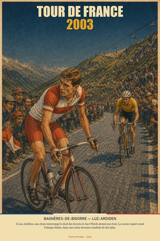 Affiche POSTYOURMOOD Tour de France 2003, étape Bagnères-de-Bigorre vers Luz-Ardiden