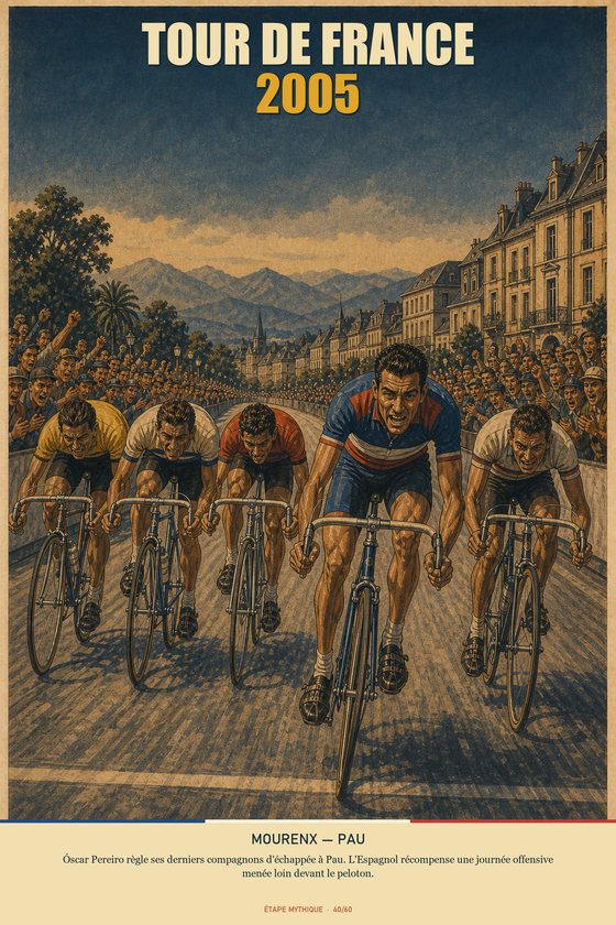 Affiche POSTYOURMOOD Tour de France 2005, étape Mourenx vers Pau