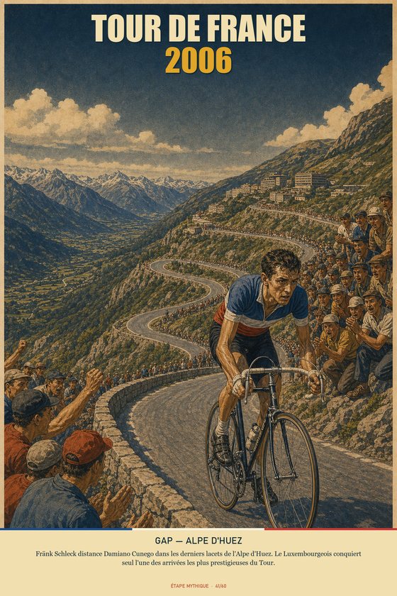 Affiche POSTYOURMOOD Tour de France 2006, étape Gap vers Alpe d'Huez