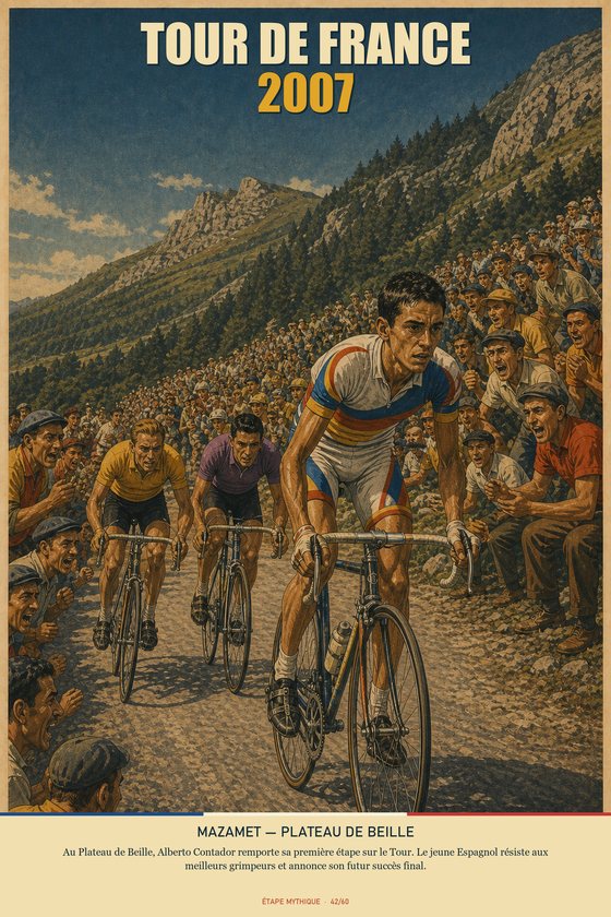 Affiche POSTYOURMOOD Tour de France 2007, étape Mazamet vers Plateau de Beille