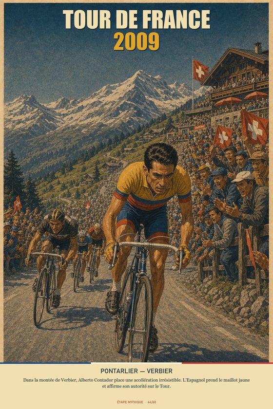 Affiche POSTYOURMOOD Tour de France 2009, étape Pontarlier vers Verbier