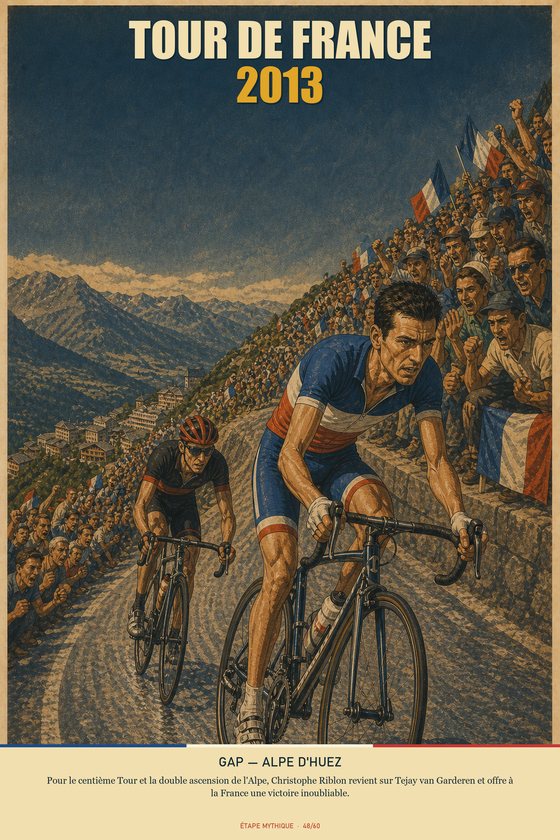 Affiche POSTYOURMOOD Tour de France 2013, étape Gap vers Alpe d'Huez