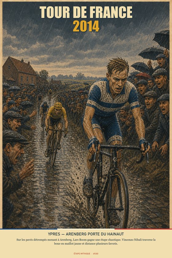 Affiche POSTYOURMOOD Tour de France 2014, étape Ypres vers Arenberg Porte du Hainaut
