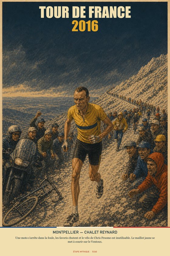 Affiche POSTYOURMOOD Tour de France 2016, étape Montpellier vers Chalet Reynard