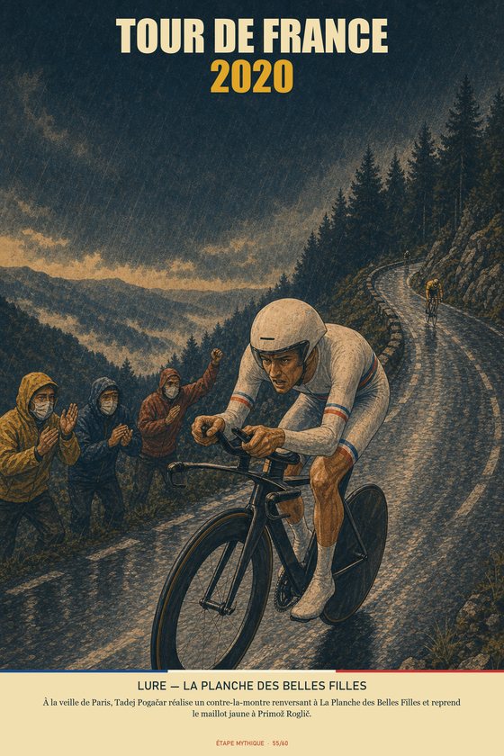 Affiche POSTYOURMOOD Tour de France 2020, étape Lure vers La Planche des Belles Filles
