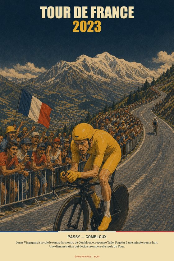 Affiche POSTYOURMOOD Tour de France 2023, étape Passy vers Combloux