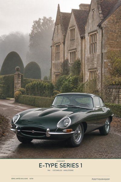 Affiche JAGUAR E-TYPE SERIES 1 1961