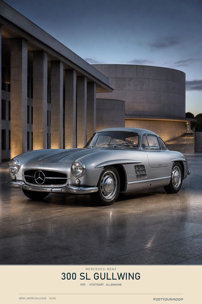 Affiche MERCEDES-BENZ 300 SL GULLWING 1955