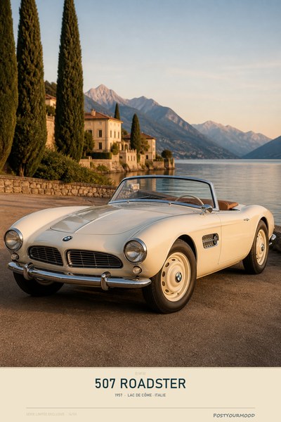 Affiche BMW 507 ROADSTER 1957