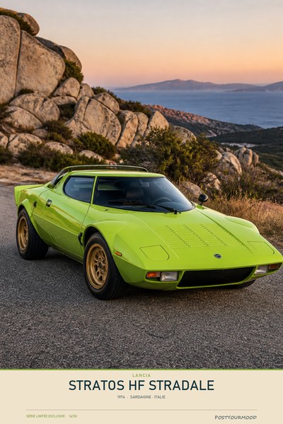 Affiche LANCIA STRATOS HF STRADALE 1974
