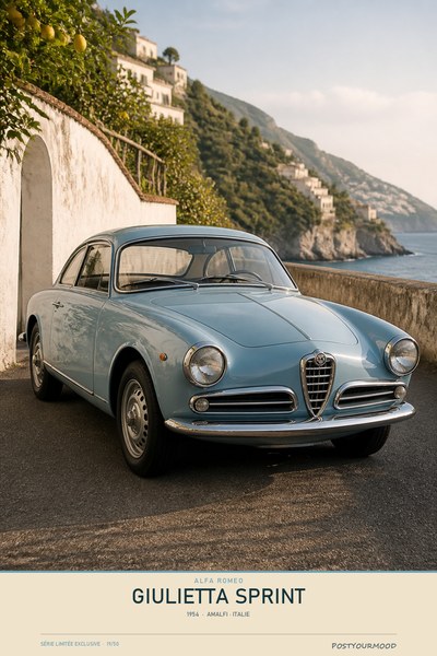 Affiche ALFA ROMEO GIULIETTA SPRINT 1954