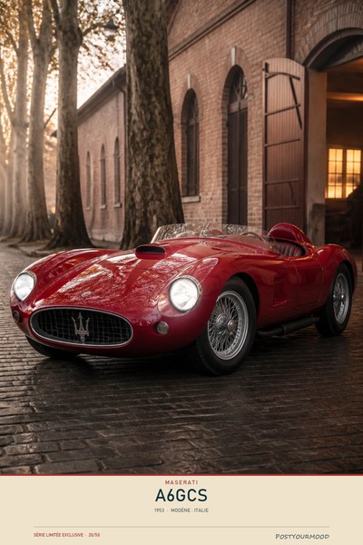 Affiche MASERATI A6GCS 1953
