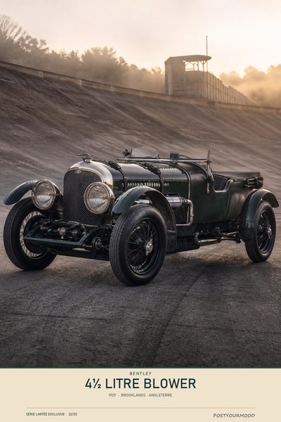 Affiche BENTLEY 4½ LITRE BLOWER 1929