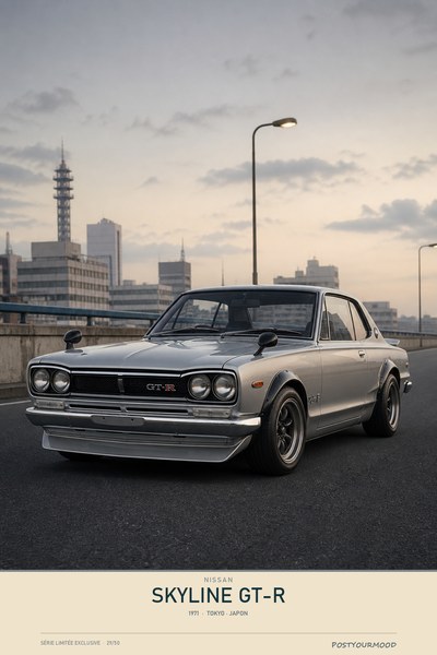 Affiche NISSAN SKYLINE GT-R 1971