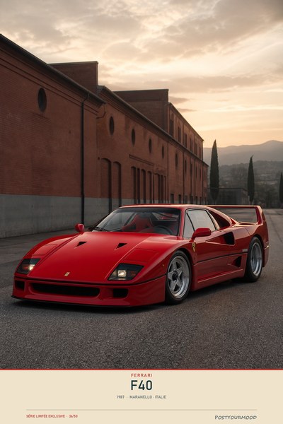 Affiche FERRARI F40 1987