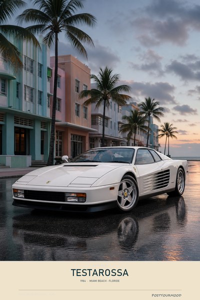 Affiche FERRARI TESTAROSSA 1984