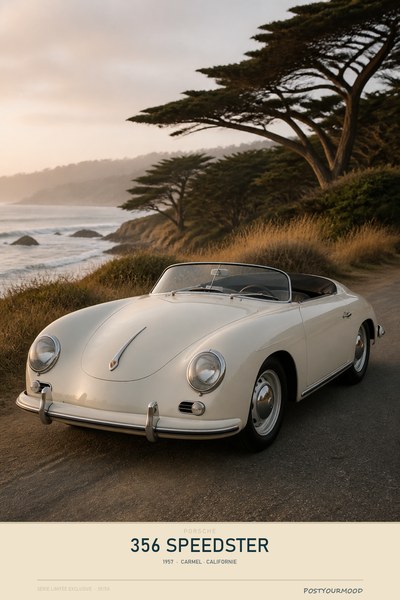 Affiche PORSCHE 356 SPEEDSTER 1957