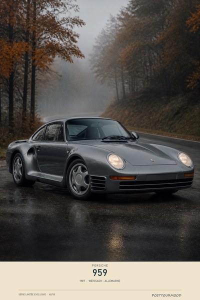 Affiche PORSCHE 959 1987