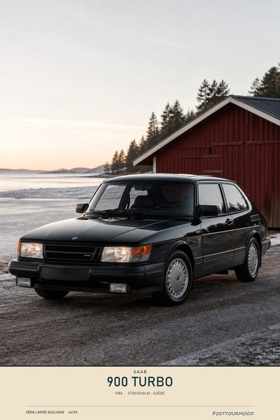 Affiche SAAB 900 TURBO 1986